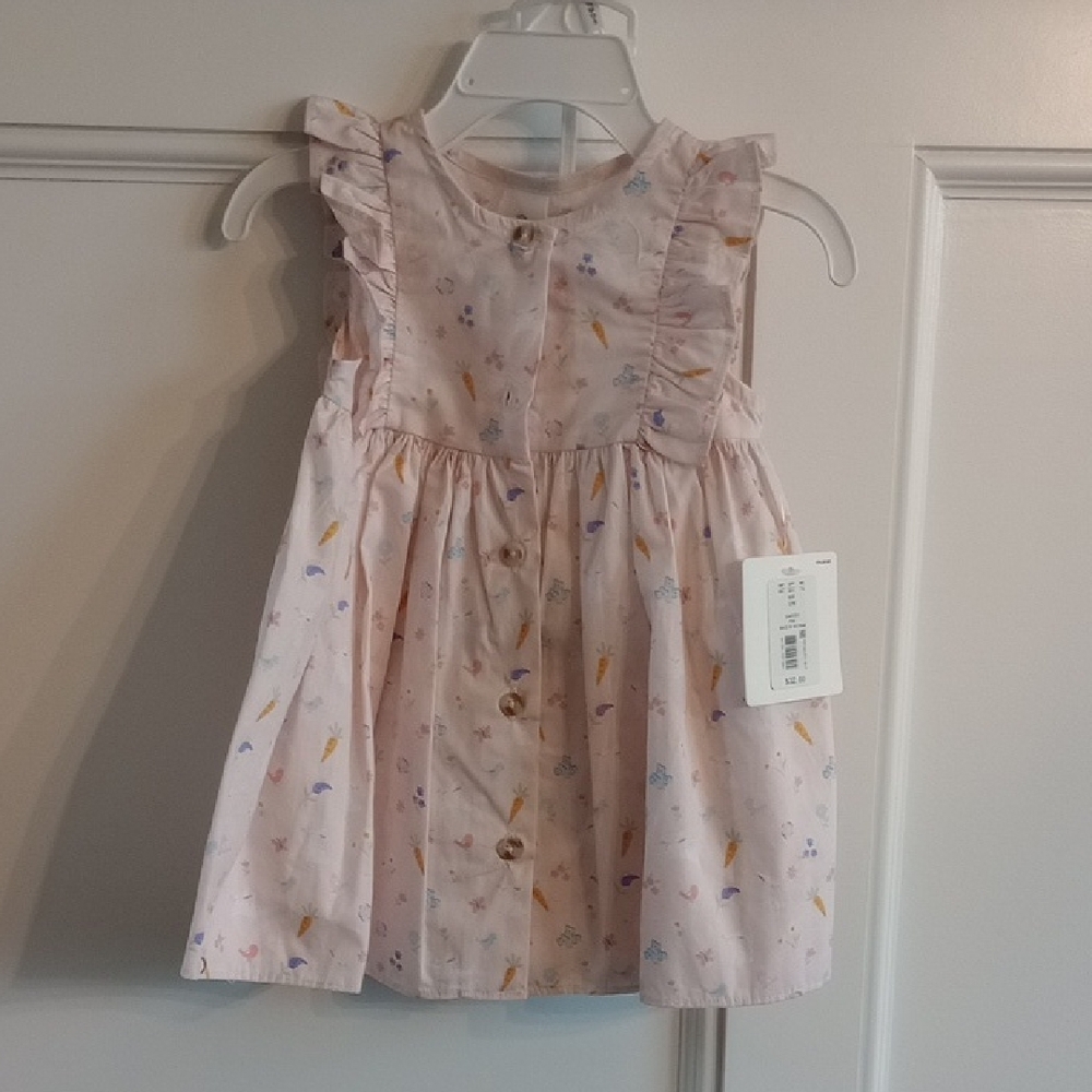 Pink Kids Dress with Ruffle Sleeves